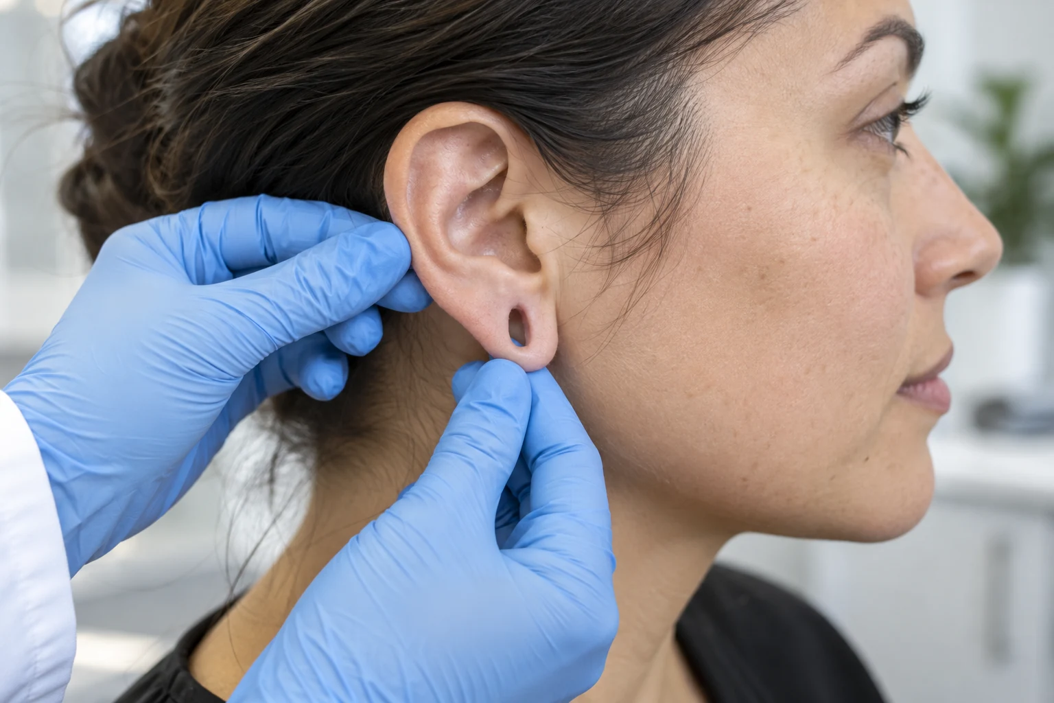Clinical evaluation of a widened earlobe opening after large gauge jewelry removal